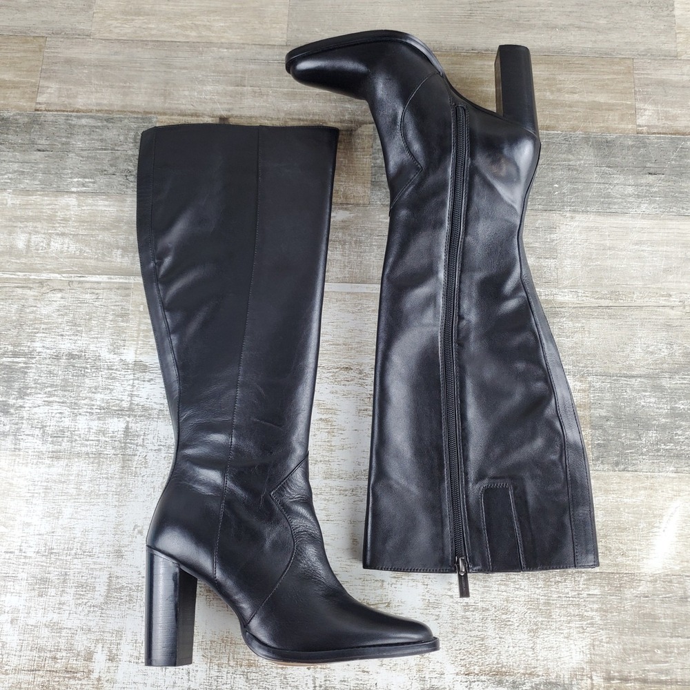 Vince Camuto Lecheya Womens Knee High Boots Sz 8.5 Extra Wide Calf Black
